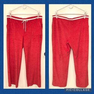 NWT Saks Fifth Avenue Threads Terry Pants, Coral/White